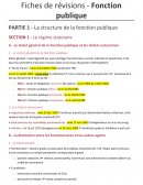 Fiches de révisions - droit de la fonction publique LICENCE AES