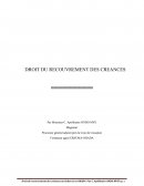 Droit du recouvrement des créances