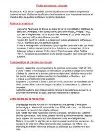 Fiche De Lecture Alcools Apollinaire Fiche De Lecture Eiinoxx