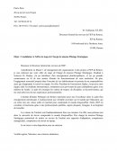 Candidature à l'offre de stage de Chargé de mission Pilotage Stratégique