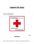 Rapport de stage croix rouge