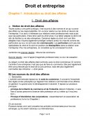 Droit et Entreprises - Introduction au droit des affaires