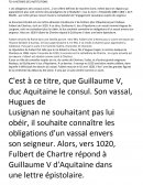 Commentaire lettre de Fulbert de Chartres
