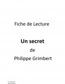 Fiche de lecture : Un secret (P Grimbert)