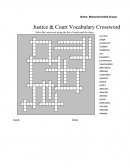 Justice & Court Vocabulary Crossword
