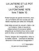 Analyse linéaire de Le pot-au-lait de Jean de la Fontaine