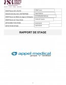 Rapport de Stage Appel Médical
