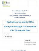 Mémoire de stage, logistique