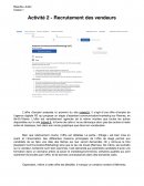 Activité 2 - Recrutement des vendeurs