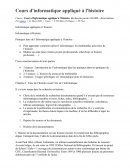 Cours d'informatique appliqué à l'histoire (résumé d'UE L3)