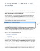 Fiche de révision : La chrétienté au haut Moyen Âge