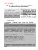 Management hospitalier : du contrôle externe au pilotage, apport et adaptabilité du tableau de bord prospectif