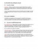 Diversité de la politique de prix