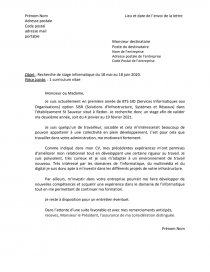 Lettre Motivation Stage Bts Sio  Vations
