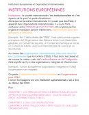 Institutions Européennes et Organisations Internationales