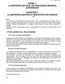 La métropolisation et ses effets en France