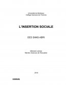 L'insertion sociale des sans abris