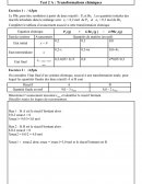 Test 2 A : transformations chimiques