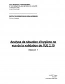 Analyse de situation d’hygiène en vue de la validation de l’UE 2.10