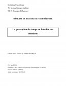 La perception du temps en fonction des émotions