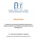 L'impact des zones franches industrielles d’exportation sur l'emploi, les salaires et les conditions de travail dans les pays en développement », Xavier Cirera & Rajith W. D. Lakshman