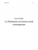 Le Patrimoine un besoin social contemporain