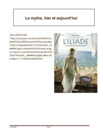 Le Mythe Hier Et Aujourd Hui Cours Fourmimilou