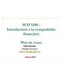 SCO 1240 : Introduction à la comptabilité financière