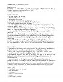 Synthèse cours du 3 novembre (TD n°6)