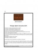 Le manager adjoint restauration
