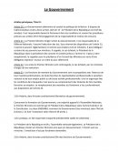 Fiche sur le Gouvernement de la Vème République en Droit Constitutionnel