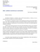 Objet : candidature spontanée pour un job étudiant