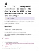 Les déséquilibres économiques et sociaux nés dans la crise de 1929