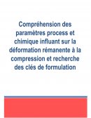 Compréhension des paramètres process et chimique influant sur la déformation rémanente à la compression et recherche des clés de formulation