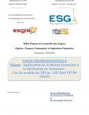 Application de la théorie financière à la tarification en Assurance : Cas du modèle du TRI au GIE Pool TPVM TOGO