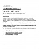 Fiche de lecture Culture Numérique, D. Caron