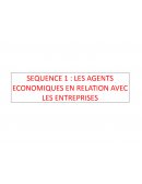 Les agents économiques en relation avec les entreprises