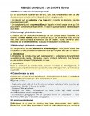 REDIGER UN RESUME / UN COMPTE-RENDU