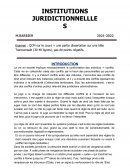 Cours d'instituions juridictionnelle