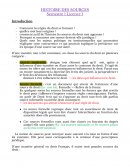 Histoire des sources