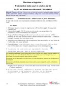 Traitement de texte court et création de CV