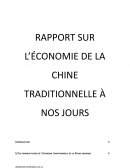 Economie de la chine traditionelle à nos jours