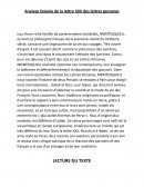 Analyse linéaire lettre XXX Lettres Persanes