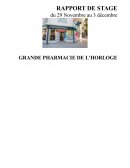 Rapport de stage en pharmacie