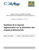 Synthèse de la réponse règlementaire sur la prévention des risques professionnels