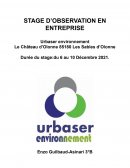 Stage d'observation en entreprise : Urbaser