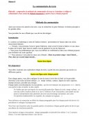 Le commentaire, méthodologie