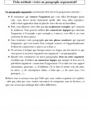 Ecrire un paragraphe argumentatif