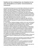 Quelles sont les conséquences, les impacts de nos choix alimentaires sur la santé, l’environnement et l’économie?