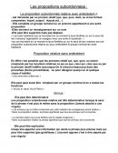 Les propositions subordonnées